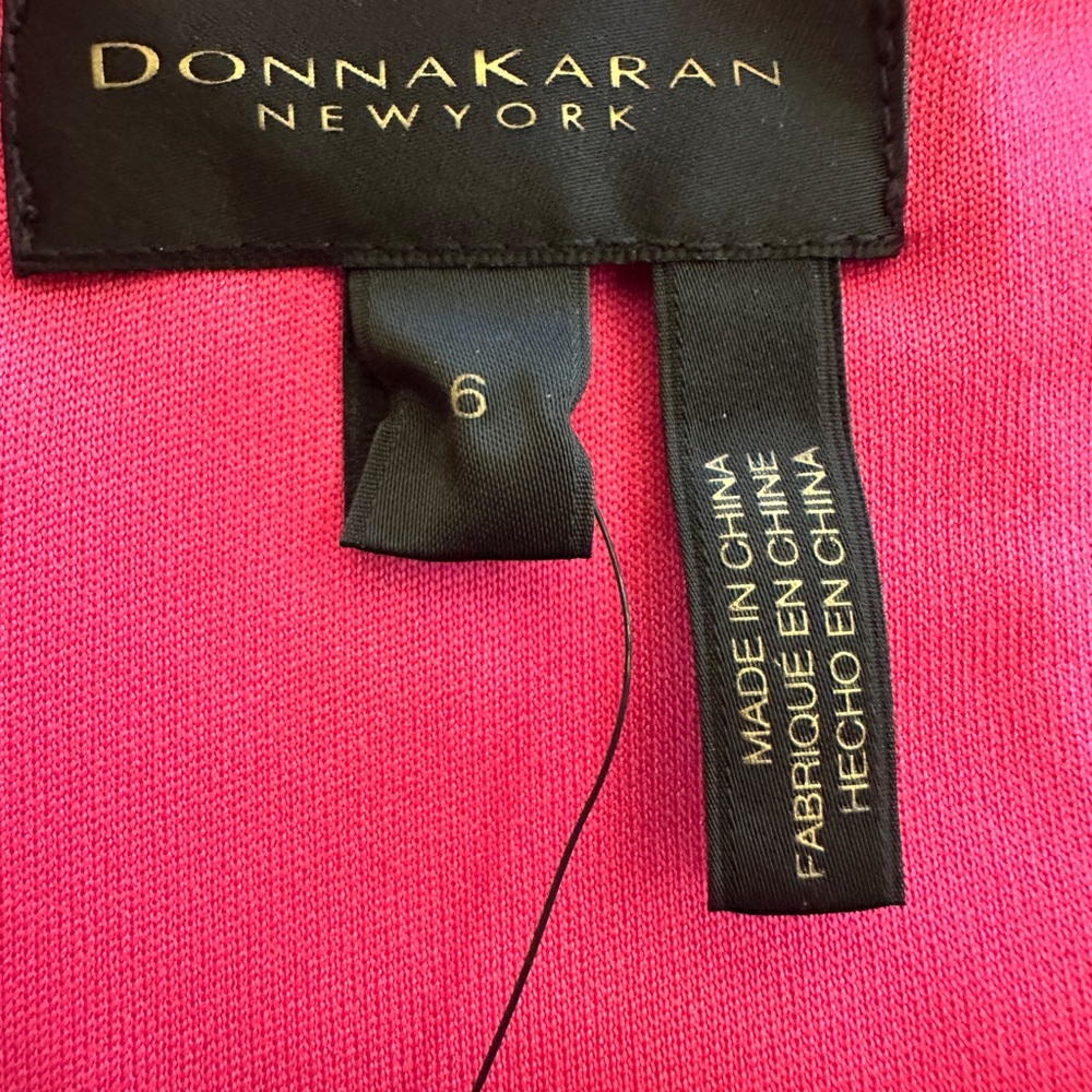 Donna Karan OpenBack,Bronze Tone Metal Chain Detail, Stretchy Satin Gown,sz6,new - Picture 13 of 16